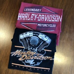 Lot of 2 Harley-Davidson Men’s 100% Cotton Short Sleeve Tees